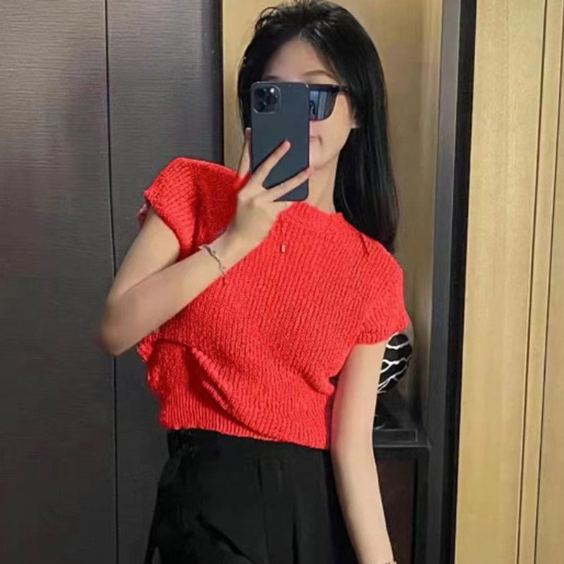 Áo Thun Nữ Ngắn Tay Cổ Tròn Phong Cách Hàn Quốc Thời Trang Mùa Hè Mới 2023