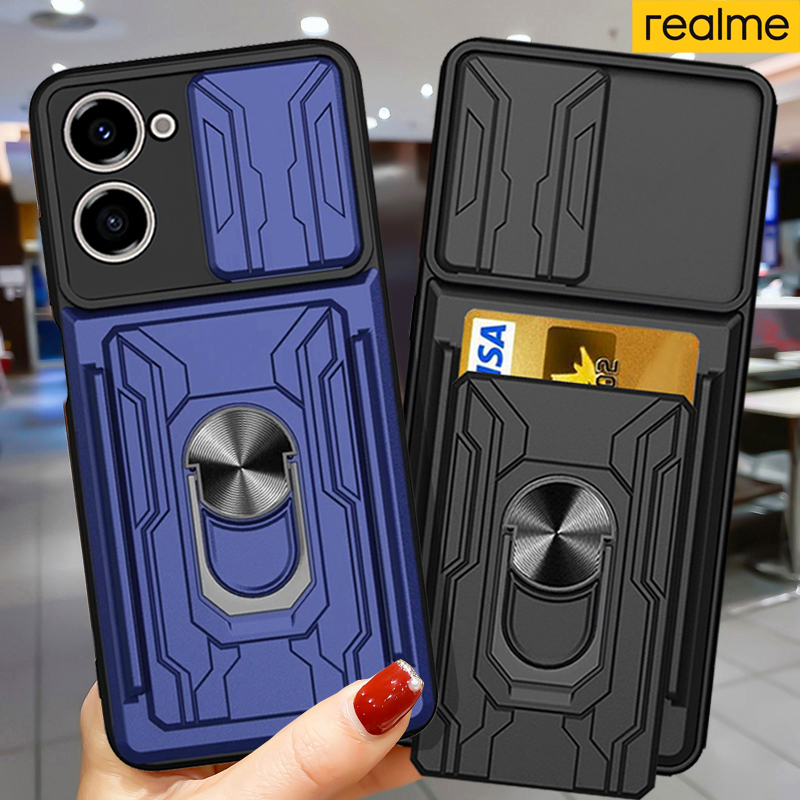 Realme 10 Pro Plus 9 Pro Plus 9i 8 Pro 8i C35 C31 C30 C21 C20 C11 Ốp Điện Thoại Chống Sốc Có Ngăn Đựng Thẻ Cho Realme 10 Pro Plus 9 Pro Plus 9i 8 Pro 8i C35 C31 C30 C21 C20 C11