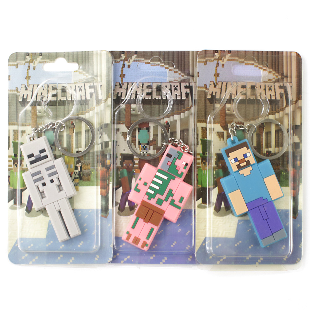 Móc Khóa Gắn Mô Hình Nhân Vật Steve Herobrine Zombie 7cm