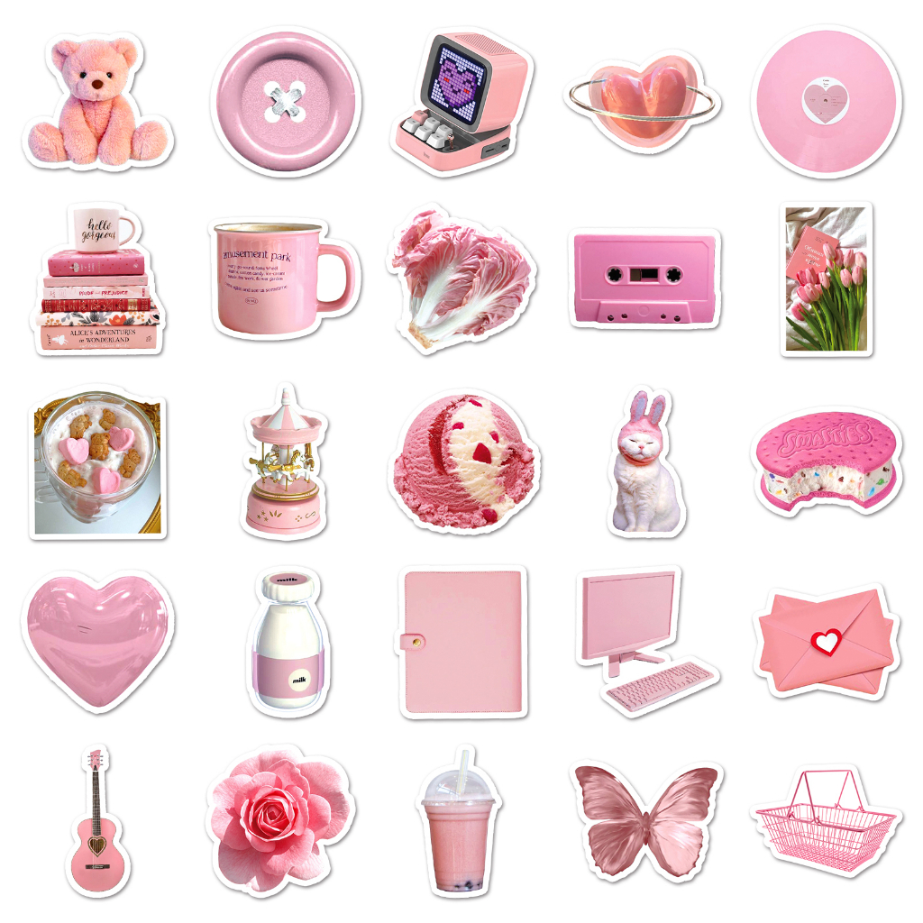 Bộ 50 Miếng Dán Trang Trí Xe Hơi / Mô Tô Họa Tiết Vui Nhộn Chống Thấm Nước DIY