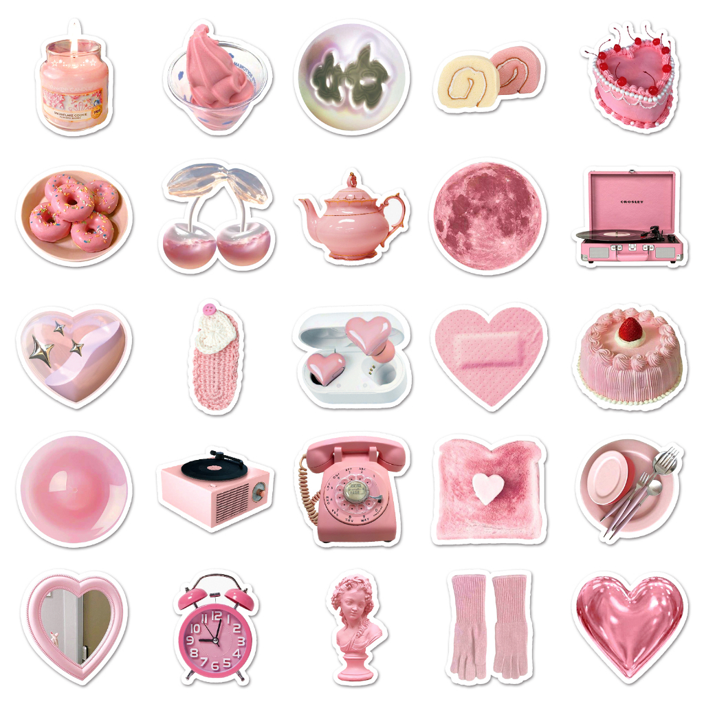 Bộ 50 Miếng Dán Trang Trí Xe Hơi / Mô Tô Họa Tiết Vui Nhộn Chống Thấm Nước DIY