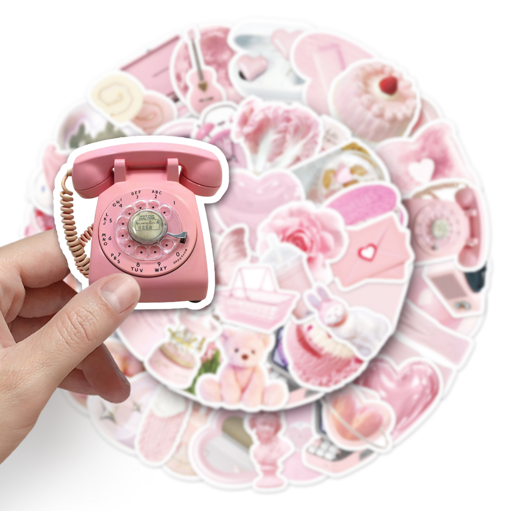 Bộ 50 Miếng Dán Trang Trí Xe Hơi / Mô Tô Họa Tiết Vui Nhộn Chống Thấm Nước DIY