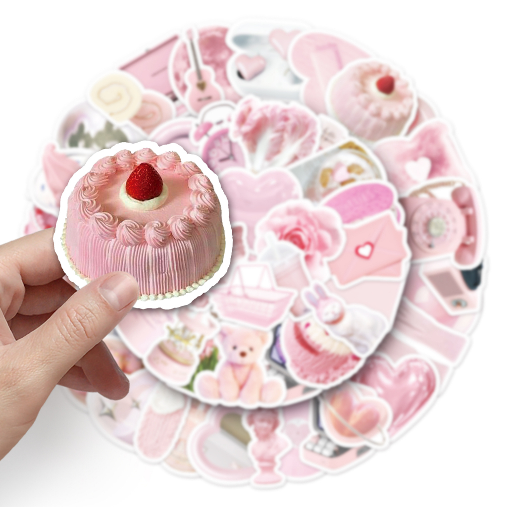 Bộ 50 Miếng Dán Trang Trí Xe Hơi / Mô Tô Họa Tiết Vui Nhộn Chống Thấm Nước DIY