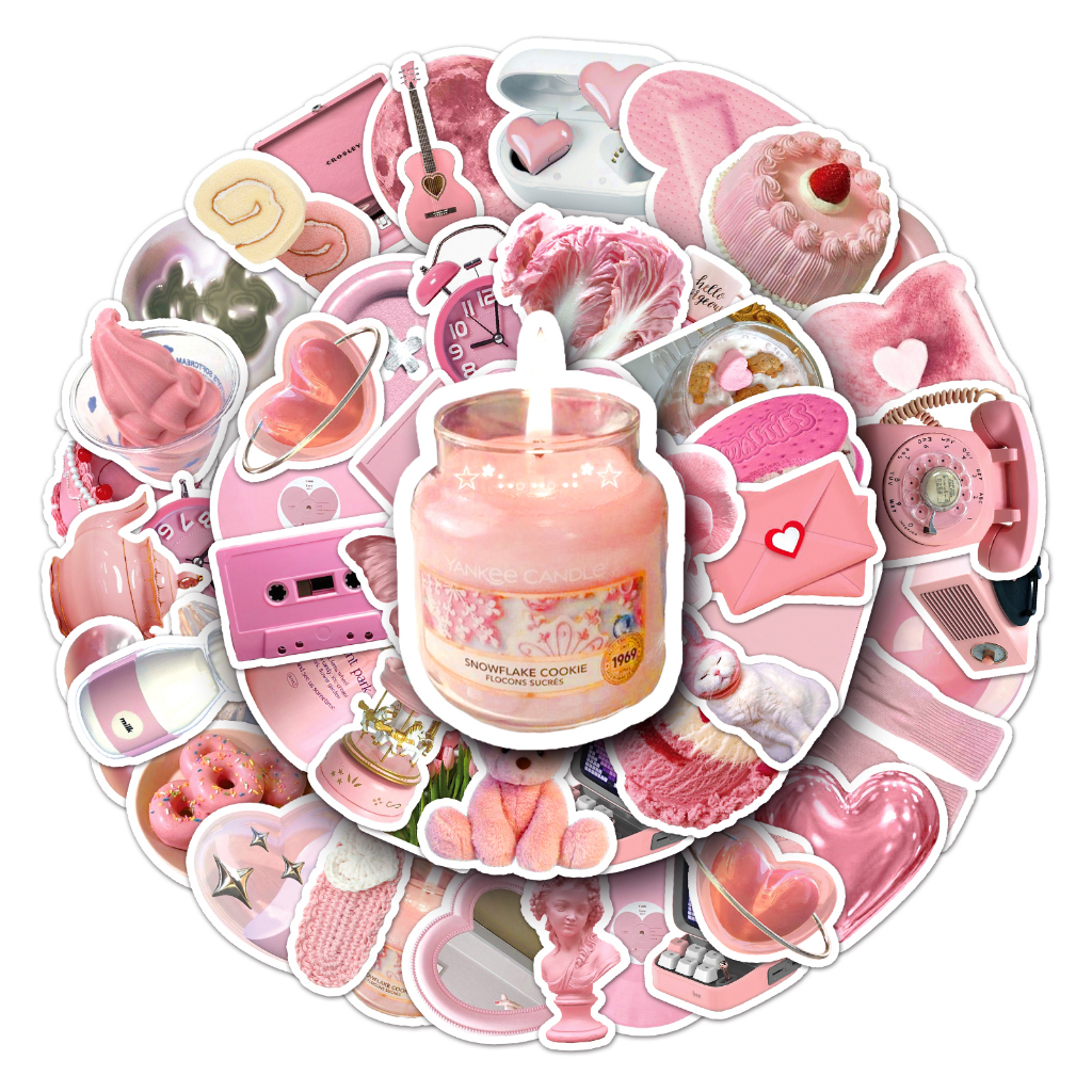 Bộ 50 Miếng Dán Trang Trí Xe Hơi / Mô Tô Họa Tiết Vui Nhộn Chống Thấm Nước DIY