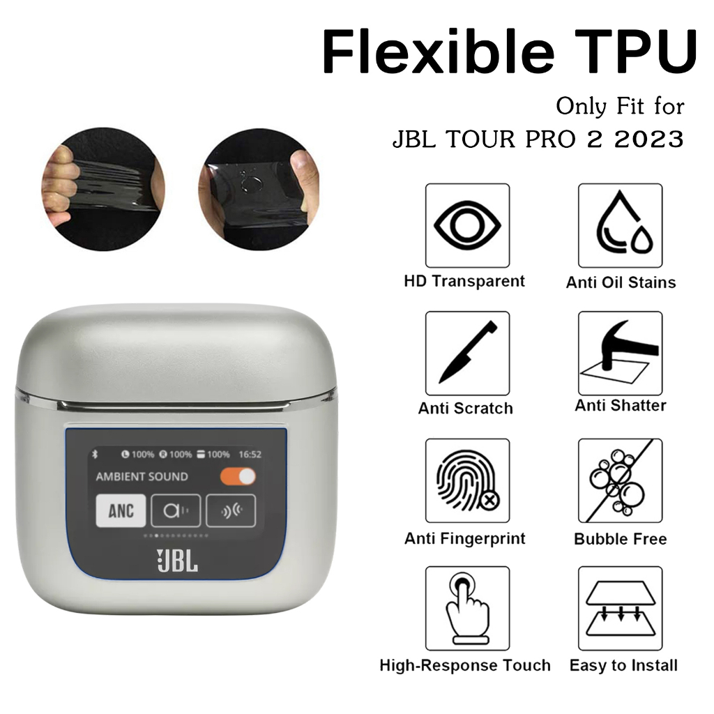 1 + 1 Ốp Silicone Bảo Vệ Màn Hình Cho JBL Tour Pro 2 Earphone 2023 JBL Tour Pro 2