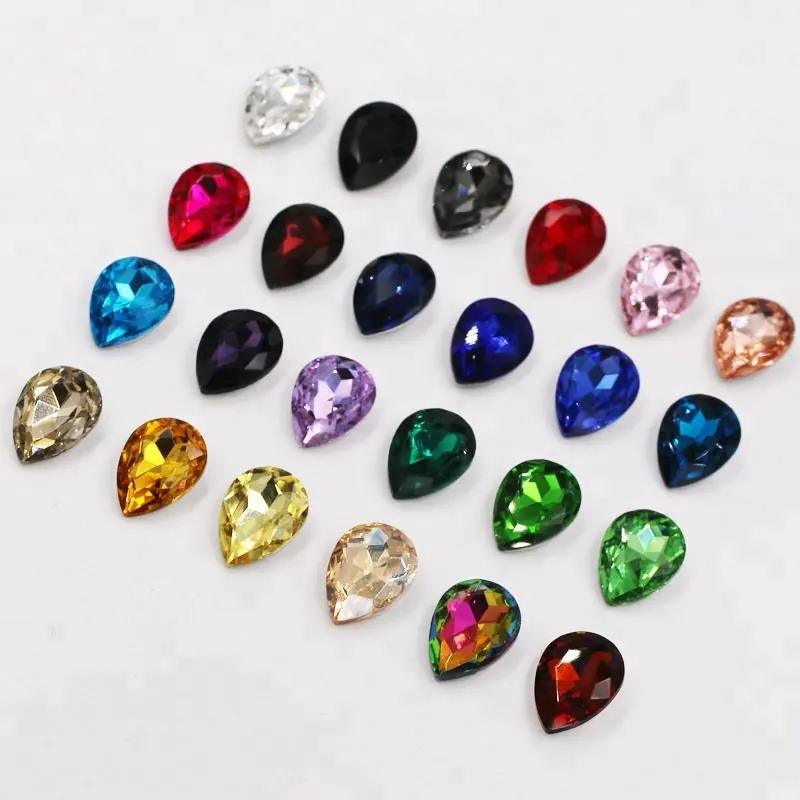 Đá Pha Lê Hình Giọt Nước Kích Thước 18 * 25mm 20 * 30mm Dùng Trang Trí Quần Áo