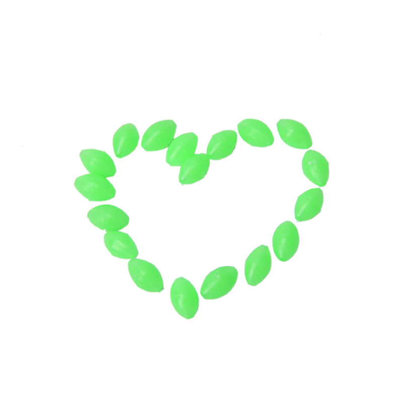 100 Hạt dạ quang hình oval đính móc câu cá 5/ 8/ 10mm tiện lợi