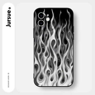 Ốp lưng JURSUE mềm chống bẩn hình độc lạ ngầu đen Cho iPhone 17 16 15 14 13 12 11 Pro Max SE 2020 X XR XS ip 8 7 Plus Y3378
