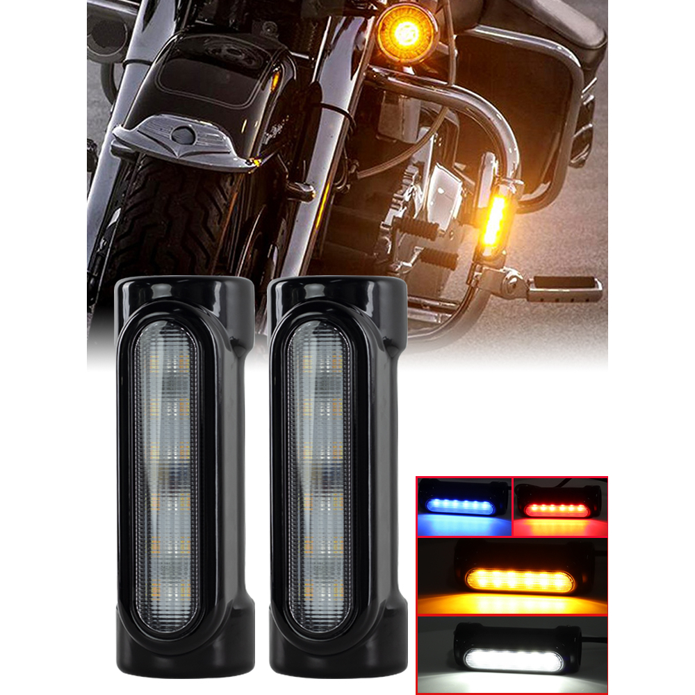 Thanh Đèn LED Tín Hiệu Rẽ Màu Đen / Chrome Chuyên Dụng Cho Xe Mô Tô Harley