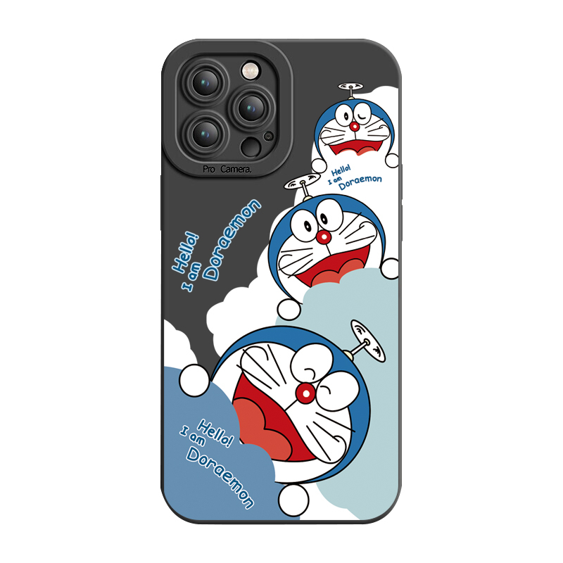 Ốp Điện Thoại Viền Vuông In Hình Doraemon Cho Xiaomi Redmi Note 12 12S 4G Pro 5G 9S 9A 12C