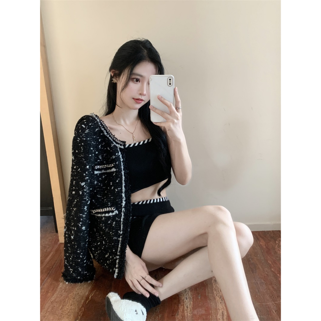 Set Áo Hai Dây Màu Trơn Và Chân Váy Ôm Hông Gợi Cảm Thời Trang Mới 2023 Cho Bạn Gái