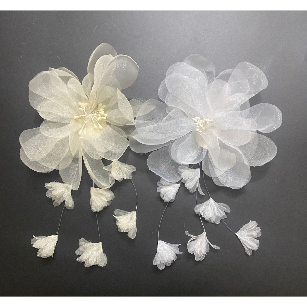 Hoa 3d handmade Bằng Vải organza Thời Trang Để Trang Trí Váy Cưới Cho Bé Gái