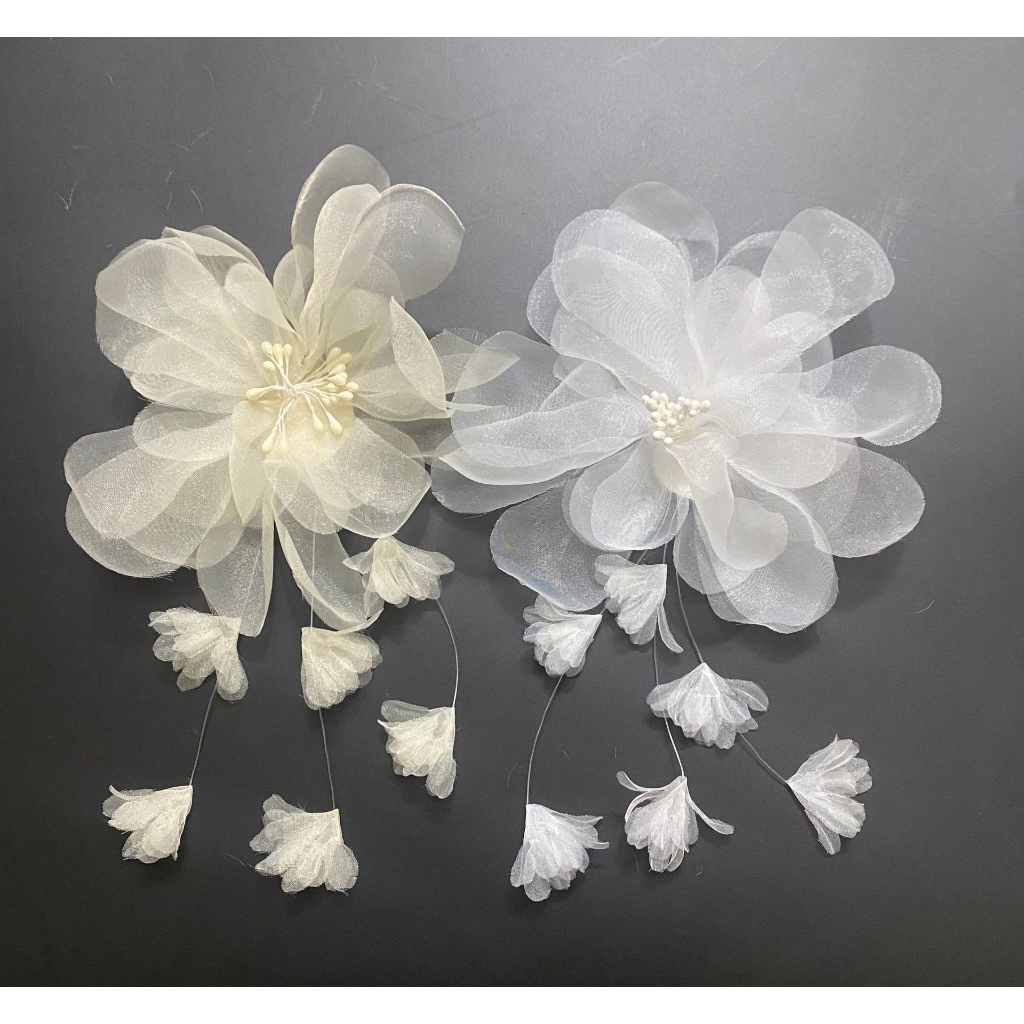 Hoa 3d handmade Bằng Vải organza Thời Trang Để Trang Trí Váy Cưới Cho Bé Gái