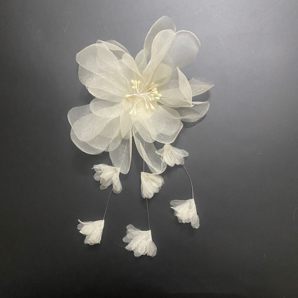 Hoa 3d handmade Bằng Vải organza Thời Trang Để Trang Trí Váy Cưới Cho Bé Gái