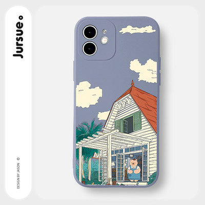 Ốp lưng JURSUE mềm chống sốc hình dễ thương đẹp độc lạ Cho iPhone 17 16 15 14 13 12 11 Pro Max SE 2020 X XR XS ip 8 7 Plus Y3376