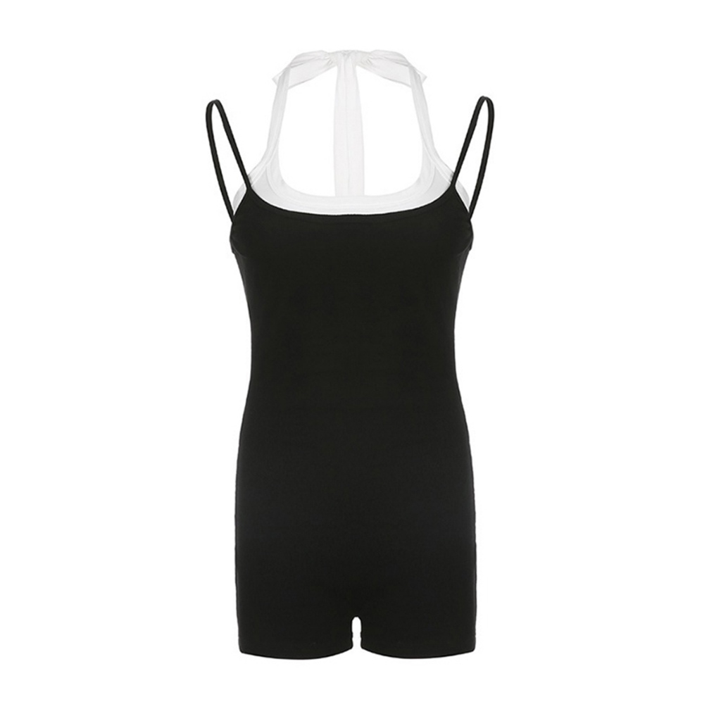 Bộ Áo Liền Quần Sát Nách Màu Sắc Tương Phản Thời Trang Mùa Hè Cho Nữ CY03