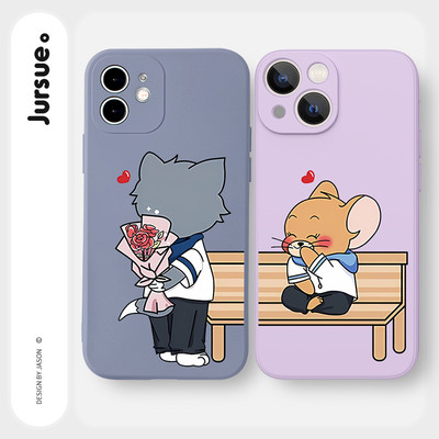Ốp lưng JURSUE mềm hoạt hình cặp đôi dễ thương đẹp Cho iPhone 17 16 15 14 13 12 11 Pro Max SE 2020 X XR XS ip 8 7 Plus kute Y3345