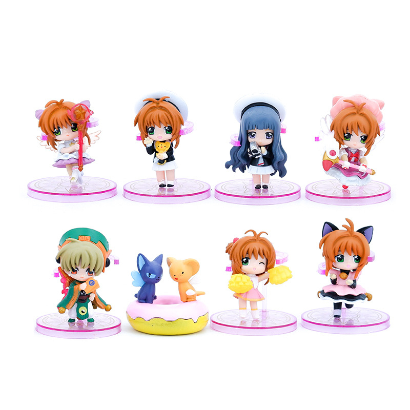Set 8 Mô Hình Đồ Chơi Nhân Vật Sakura Kinomoto Sakura Li Syaoran Cerberus Spinel Sun