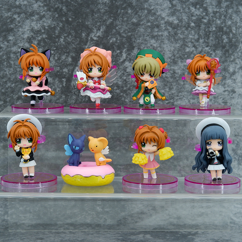 Set 8 Mô Hình Đồ Chơi Nhân Vật Sakura Kinomoto Sakura Li Syaoran Cerberus Spinel Sun