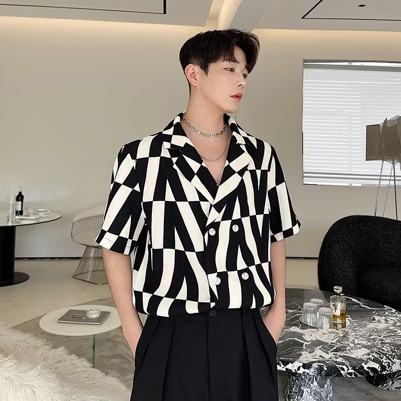 Áo Sơ Mi Ngắn Tay Thời Trang Mùa Hè Hàn Quốc Dành Cho Nam / Size M-4XL