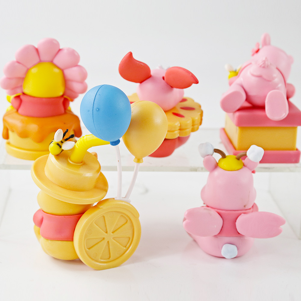 DISNEY Set 6 Mô Hình Đồ Chơi Gấu Pooh Edward Pooh Piglet Eeyore Roo Bằng PVC