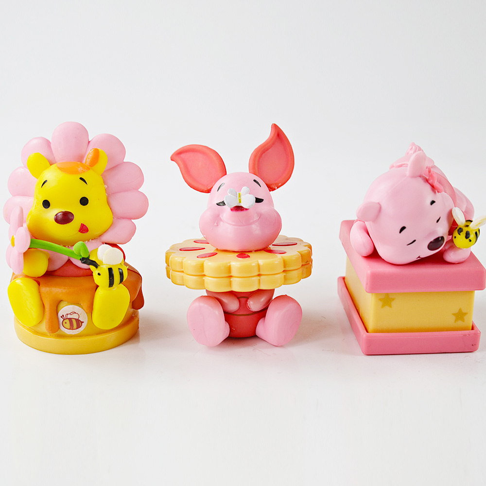 DISNEY Set 6 Mô Hình Đồ Chơi Gấu Pooh Edward Pooh Piglet Eeyore Roo Bằng PVC
