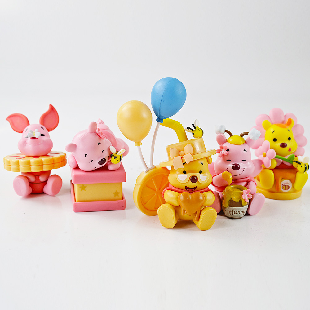DISNEY Set 6 Mô Hình Đồ Chơi Gấu Pooh Edward Pooh Piglet Eeyore Roo Bằng PVC