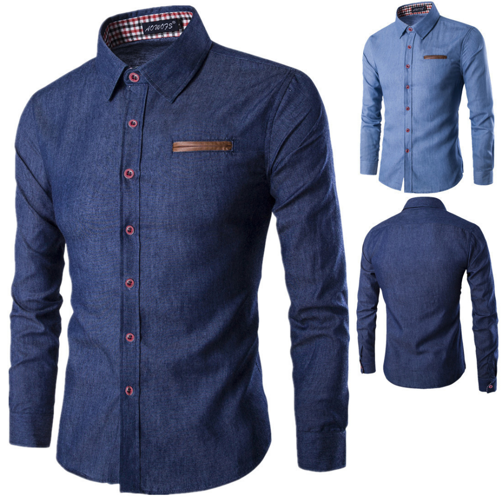 Áo Sơ Mi Denim Tay Dài Thời Trang Dành Cho Nam