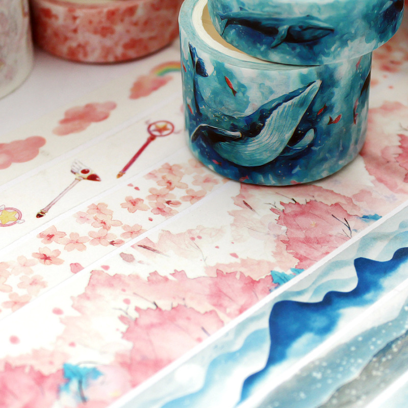 1 Hộp Băng Dính washi Nhiều Màu Sắc Dễ Thương Làm Bằng Tay