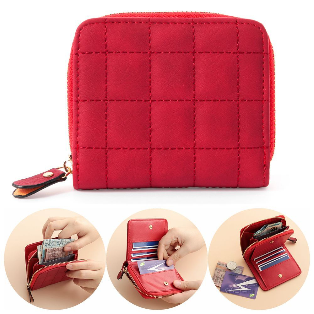 Ví Da Nhiều Ngăn Phối Khóa Kéo Thời Trang Dành Cho Nữ Giá Đỡ