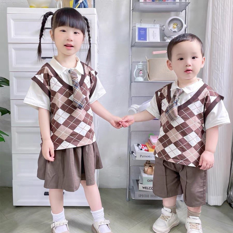 Khung Thành Cho Bé Chất Lượng Cao❤Bộ Đồ Thời Trang Mùa Hè Thoải Mái Phong Cách Hàn Quốc Cho Bé Trai Gái