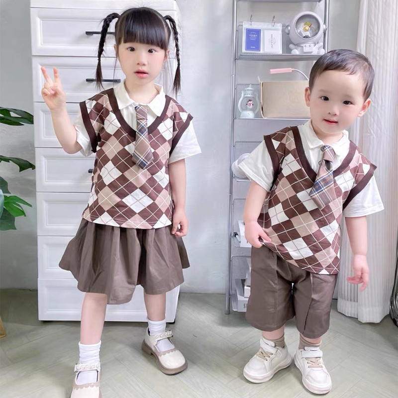 Khung Thành Cho Bé Chất Lượng Cao❤Bộ Đồ Thời Trang Mùa Hè Thoải Mái Phong Cách Hàn Quốc Cho Bé Trai Gái