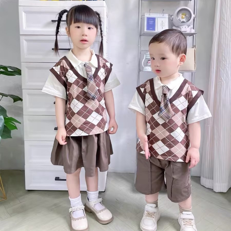 Khung Thành Cho Bé Chất Lượng Cao❤Bộ Đồ Thời Trang Mùa Hè Thoải Mái Phong Cách Hàn Quốc Cho Bé Trai Gái