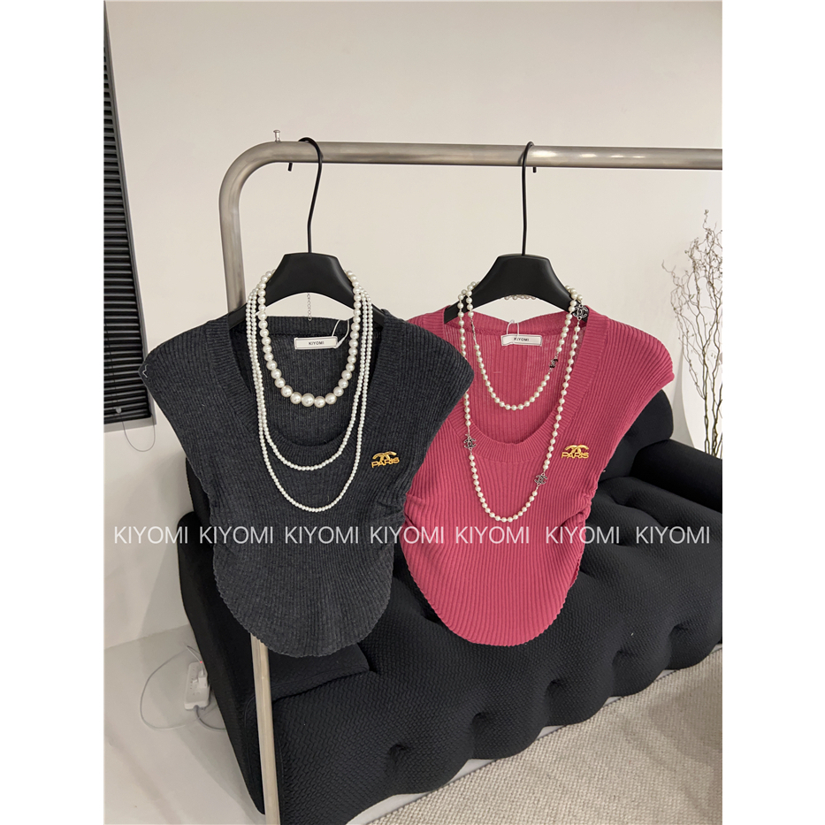 Porozi Áo áo croptop thắt dây Thun Dệt Kim Tay Ngắn Cổ Chữ V Dáng Ôm Phong Cách Hàn Quốc Thời Trang Mùa Hè Cho Nữ