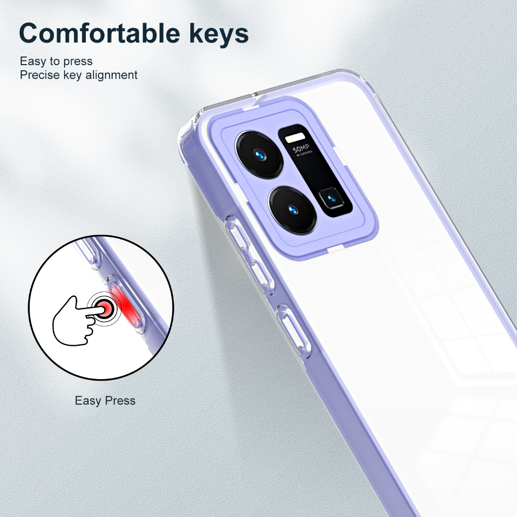 Ốp Điện Thoại Trong Suốt Đệm Khí Chống Sốc Bảo Vệ 360 Độ Cho Vivo Y35 Y22 Y16 Y02 4G 2022 Y21 Y21S Y21T Y33S Y33T