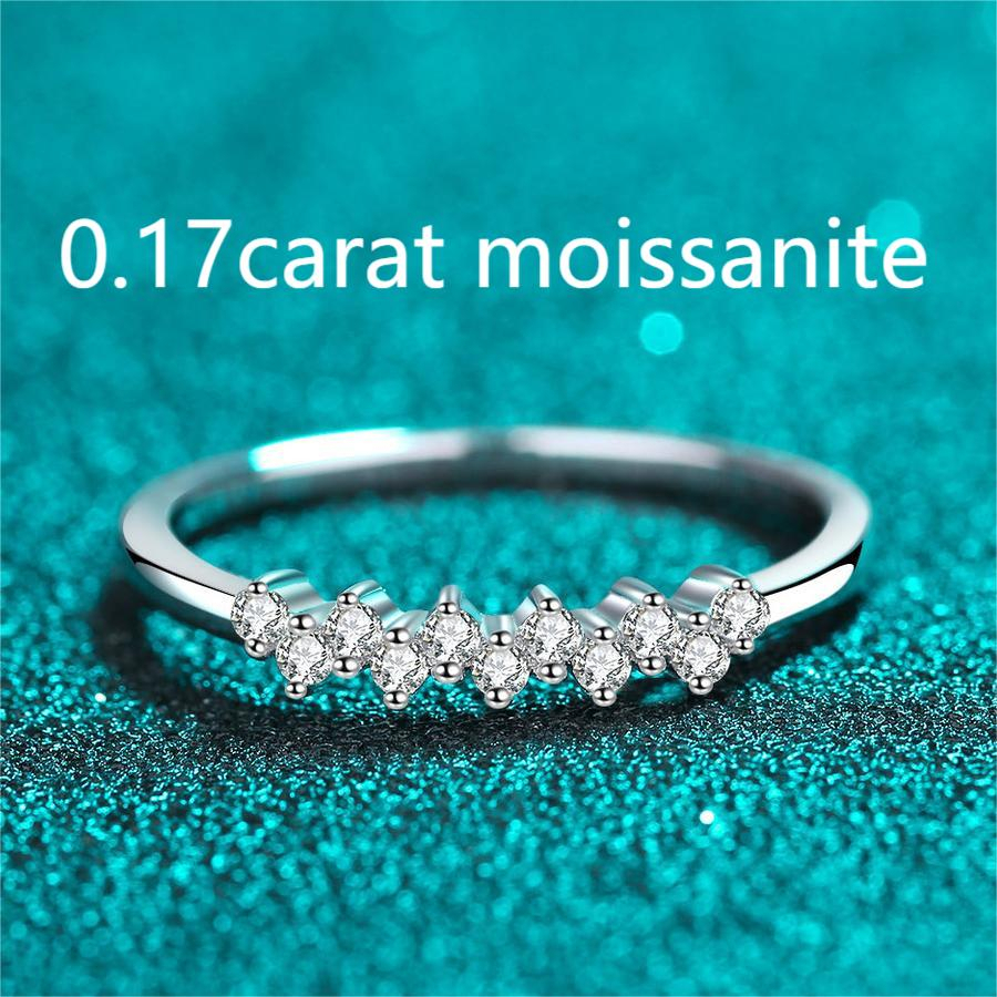 XDY-748 Nhẫn nữ 925 bạc nguyên chất, 0.17 carat moissanite (không có giấy chứng nhận)