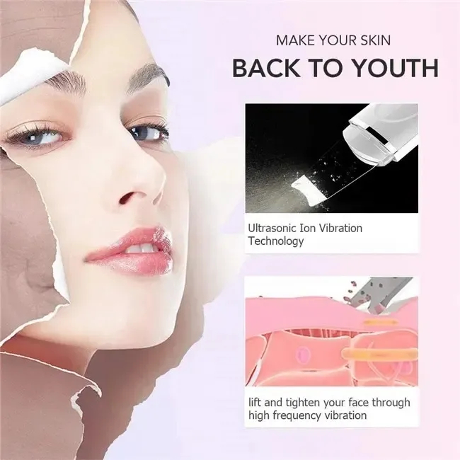 Wellmi Máy Chăm Sóc Da Sóng Siêu Âm Làm Sạch Và Loại Bỏ Carnations Có Thể Sạc Lại WM-BF06