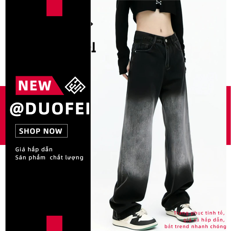 【M-3XL】 Quần Jeans Lưng Cao Ống Rộng Ống Rộng Mỏng Phong Cách Hàn Quốc Thời Trang Mùa Hè Thời Trang Mới Cho Cặp Đôi Chuyển Đổi Màu Sắc Quần Jean ​Cá Tính Trắng Đen - Có Small Và Big Size ​RETRO hot trend