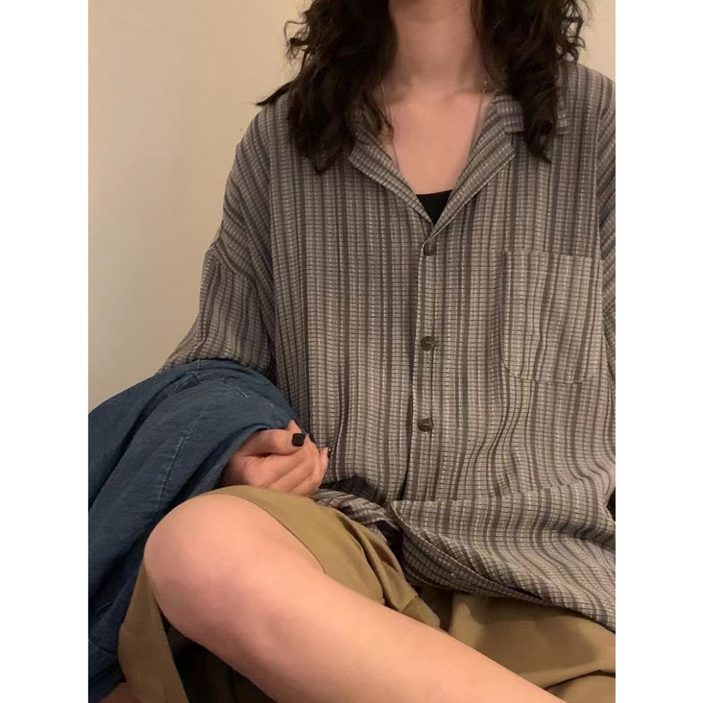 Áo Sơ Mi Nam Tay Ngắn Kẻ Sọc Kiểu Vintage Hàn Quốc Cá Tính Cho áo sơ mi tay dài áo sơ mi nữ form rộng áo sơ mi đẹp áo sơ mi họa tiết