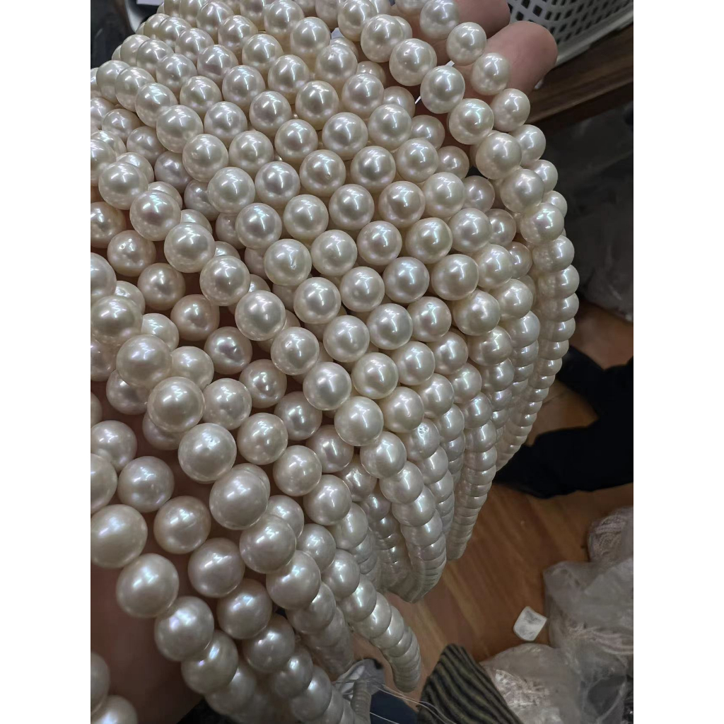 Hạt Ngọc Trai Akoya Trung Quốc Hình Tròn Màu Trắng 7-8mm Làm Trang Sức