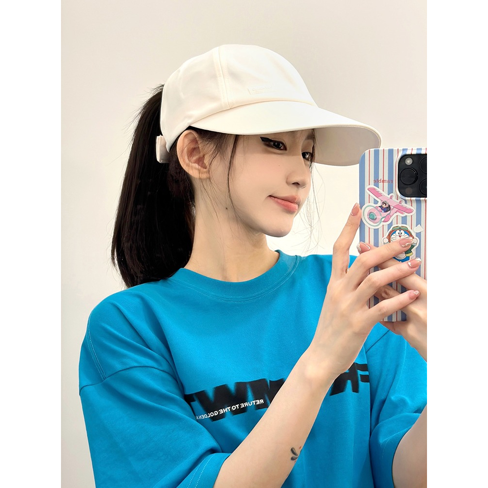 Mũ Chống Nắng Mùa Hè 2023 Vành Rộng Bằng Lụa Lạnh Hở Chóp Phong Cách Mới Cho Nữ