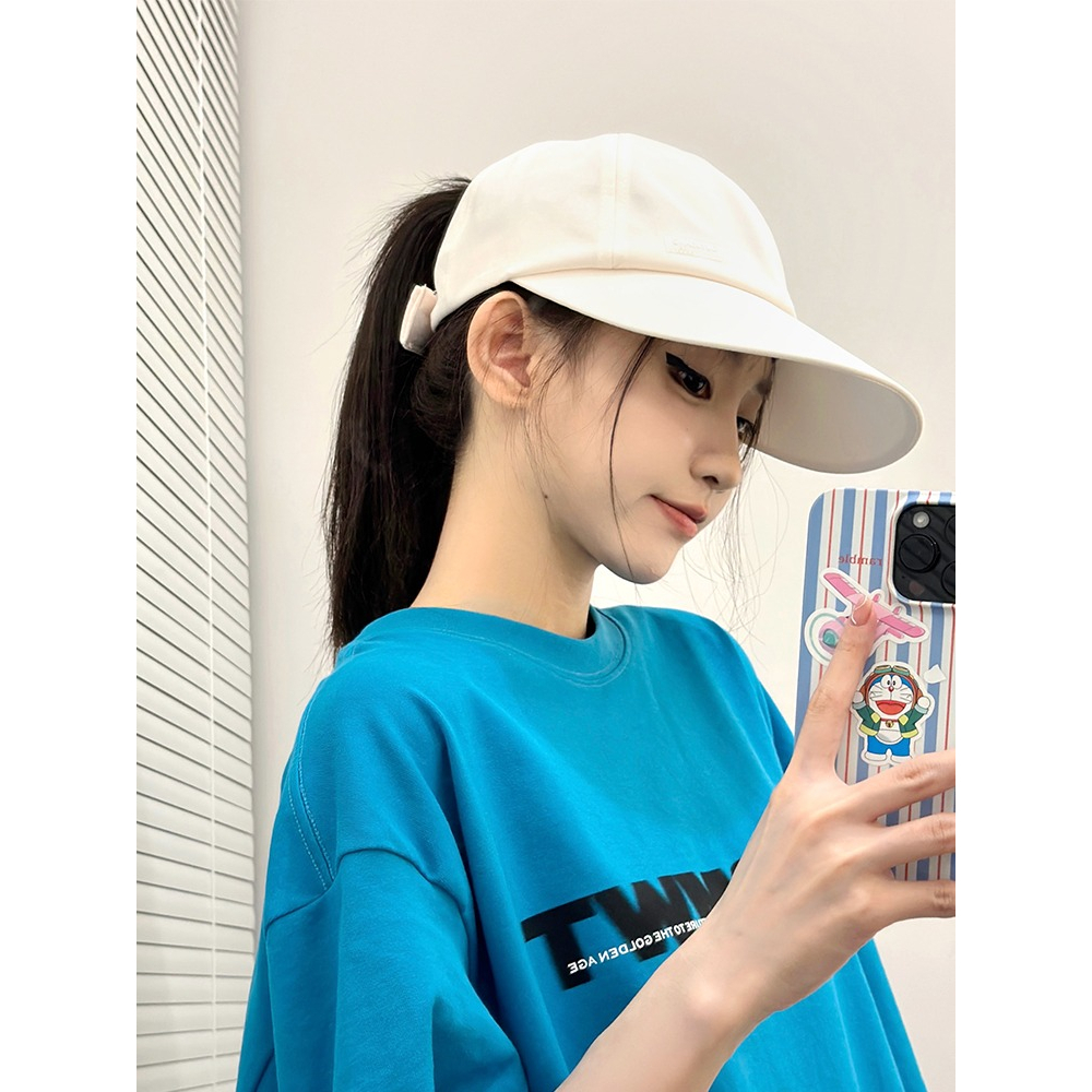 Mũ Chống Nắng Mùa Hè 2023 Vành Rộng Bằng Lụa Lạnh Hở Chóp Phong Cách Mới Cho Nữ