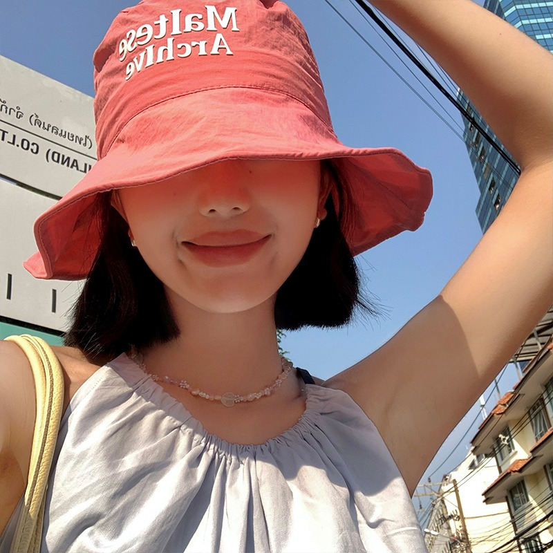 Nón Tai Bèo Vành Rộng In Chữ Chất Liệu Thoáng Khí Nhanh Khô Thời Trang Mùa Hè Cho Nữ