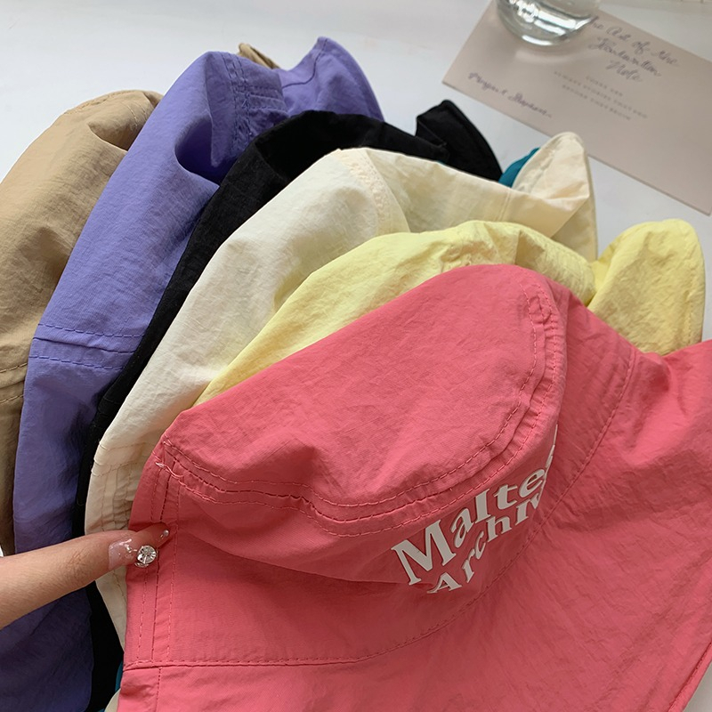 Nón Tai Bèo Vành Rộng In Chữ Chất Liệu Thoáng Khí Nhanh Khô Thời Trang Mùa Hè Cho Nữ