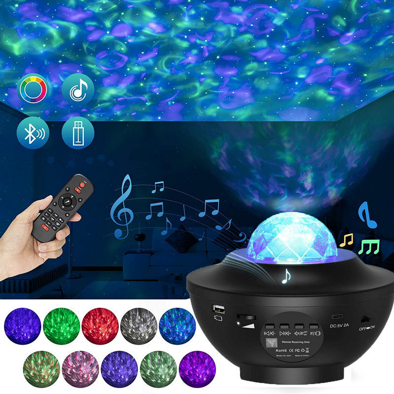Đèn Chiếu Hình Bầu Trời Sao Trang Trí Phòng Ngủ Kết Nối bluetooth