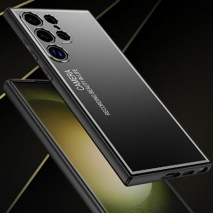 Ốp Điện Thoại Kim Loại Mặt Nhám Bảo Vệ Ống Kính Máy Ảnh Cho Samsung Galaxy S23 Ultra Plus