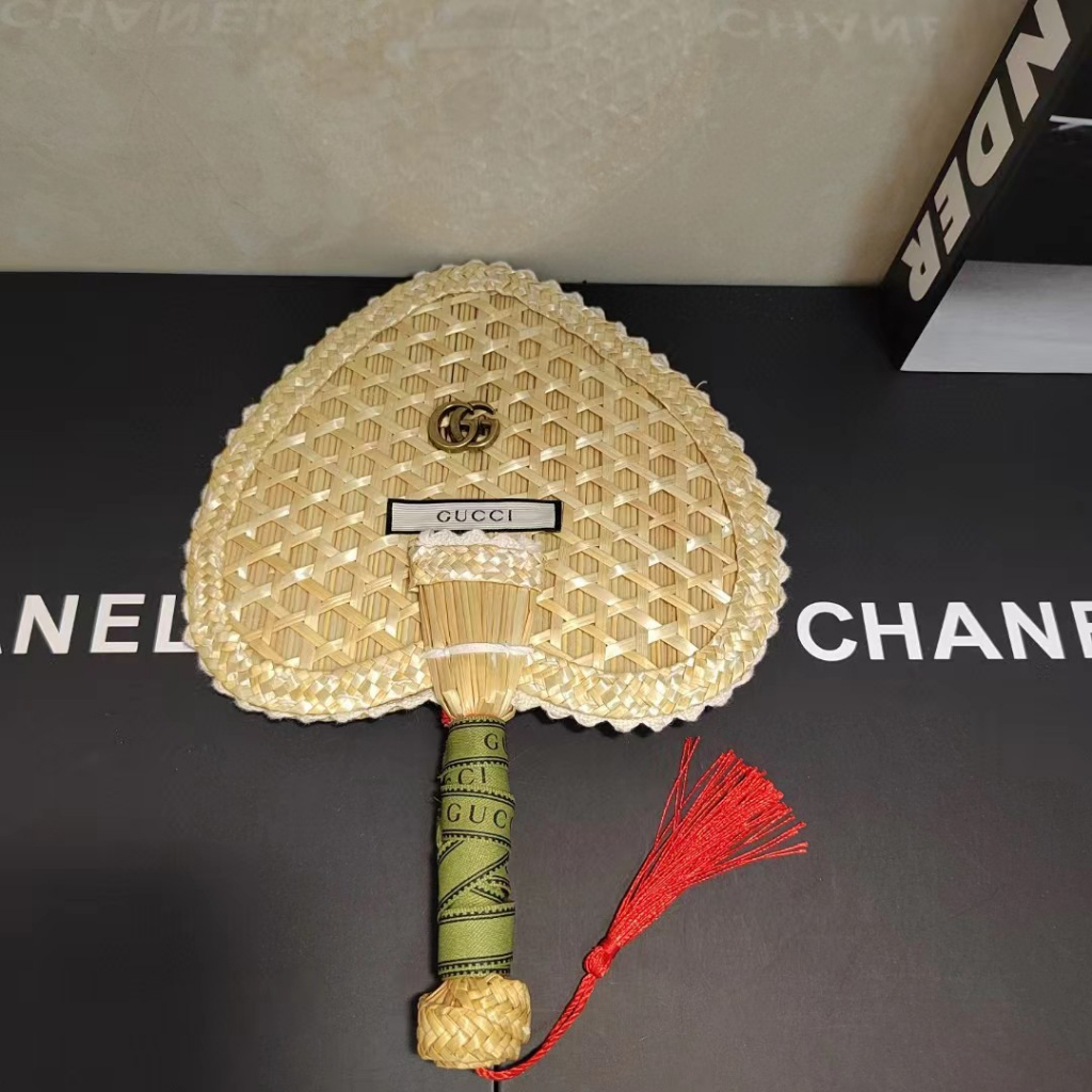 Quạt Đan Rơm Thủ Công Phong Cách Vintage Nhỏ Gọn Trang Trí Mùa Hè