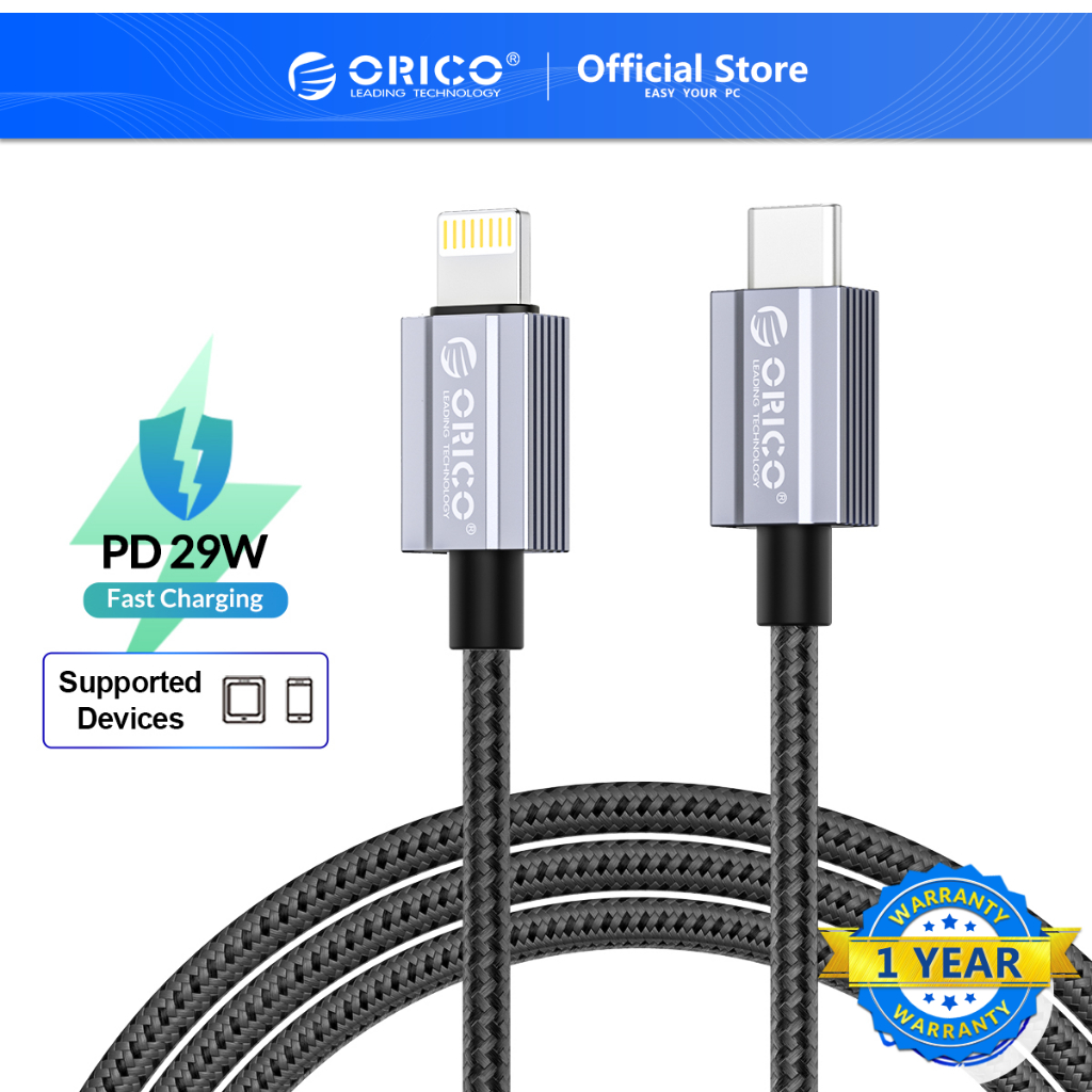 Dây Cáp Sạc Nhanh ORICO PD 29W USB C Sang Lightning PD Type C Cho iPhone 14 Apple