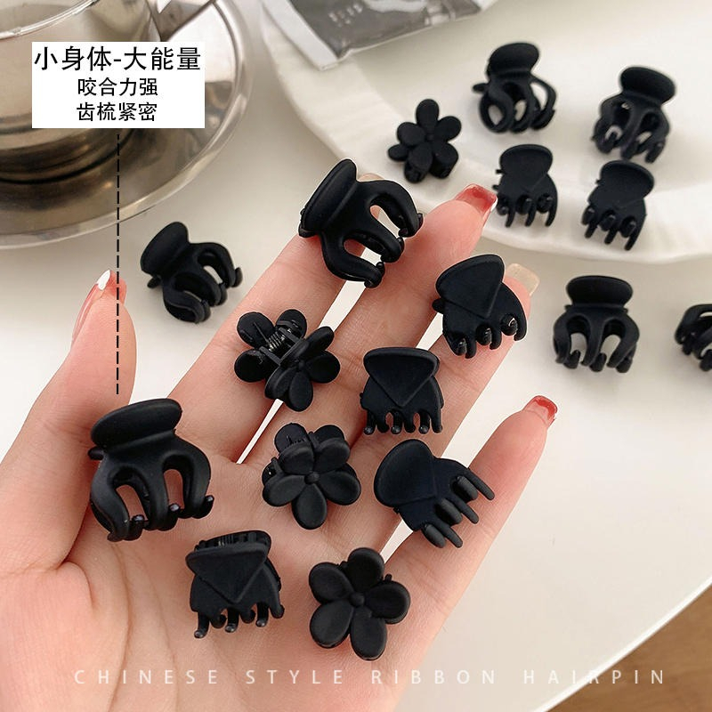 Bộ 24 Kẹp Tóc mini Hình Hoa / Thỏ Màu Đen Phong Cách Hàn Quốc 2024 Cho Nữ