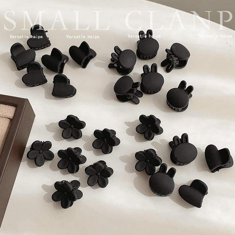 Bộ 24 Kẹp Tóc mini Hình Hoa / Thỏ Màu Đen Phong Cách Hàn Quốc 2024 Cho Nữ